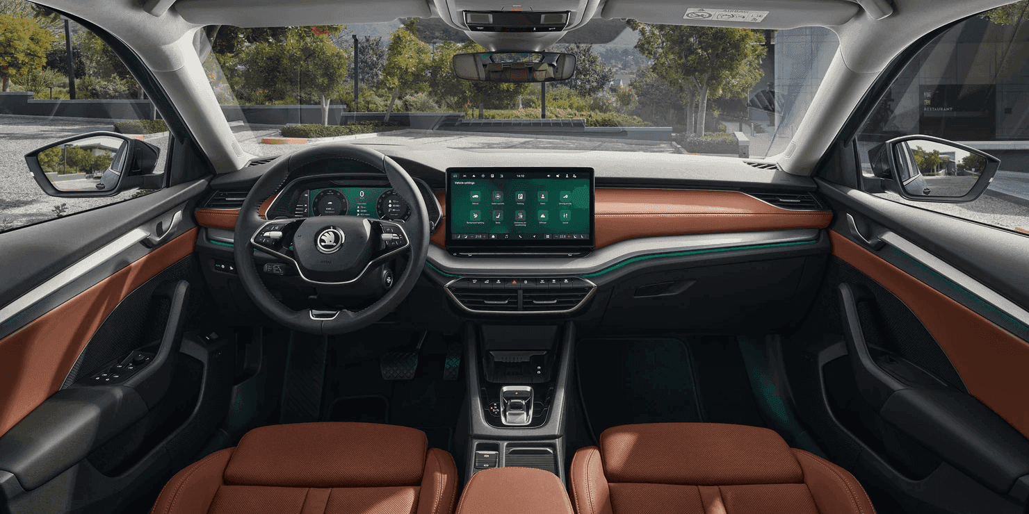 Interiér auta Škoda Octavia Sportline na dlhodobý prenájom.